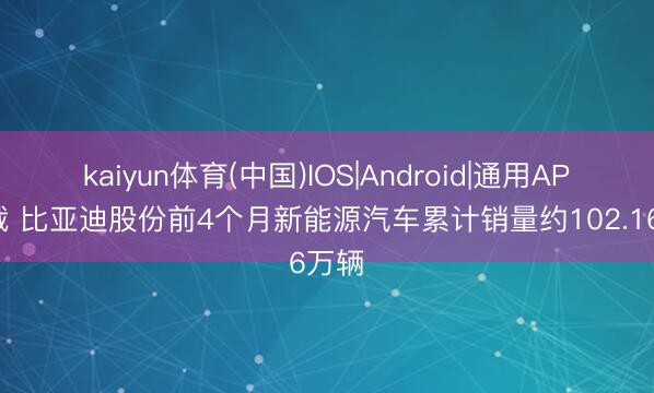 kaiyun体育(中国)IOS|Android|通用APP下载 比亚迪股份前4个月新能源汽车累计销量约102.16万辆