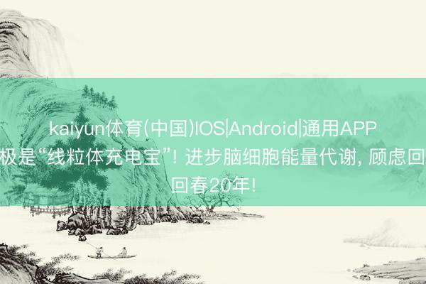kaiyun体育(中国)IOS|Android|通用APP下载 太极是“线粒体充电宝”! 进步脑细胞能量代谢， 顾虑回春20年!