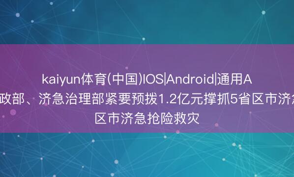 kaiyun体育(中国)IOS|Android|通用APP下载 财政部、济急治理部紧要预拨1.2亿元撑抓5省区市济急抢险救灾