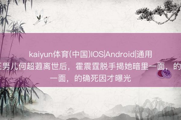 kaiyun体育(中国)IOS|Android|通用APP下载 赌王男儿何超蕸离世后,霍震霆脱手揭她暗里一面,的确死因才曝光