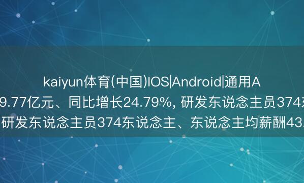 kaiyun体育(中国)IOS|Android|通用APP下载 迈威生物研发干预9.77亿元、同比增长24.79%， 研发东说念主员374东说念主、东说念主均薪酬43.7万元