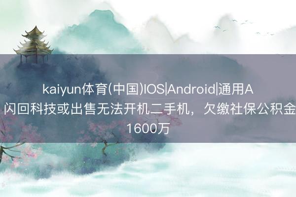 kaiyun体育(中国)IOS|Android|通用APP下载 闪回科技或出售无法开机二手机，欠缴社保公积金1600万