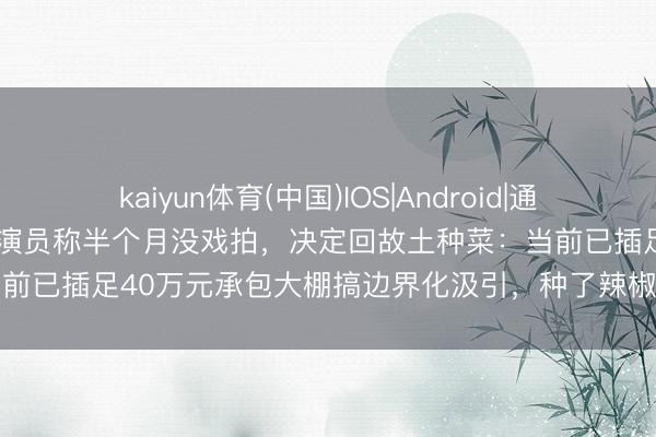 kaiyun体育(中国)IOS|Android|通用APP下载 95后“霸总”男演员称半个月没戏拍，决定回故土种菜：当前已插足40万元承包大棚搞边界化汲引，种了辣椒、菜花、莴苣等作物