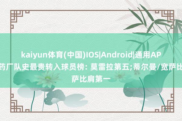 kaiyun体育(中国)IOS|Android|通用APP下载 药厂队史最贵转入球员榜: 莫雷拉第五;蒂尔曼/宽萨比肩第一