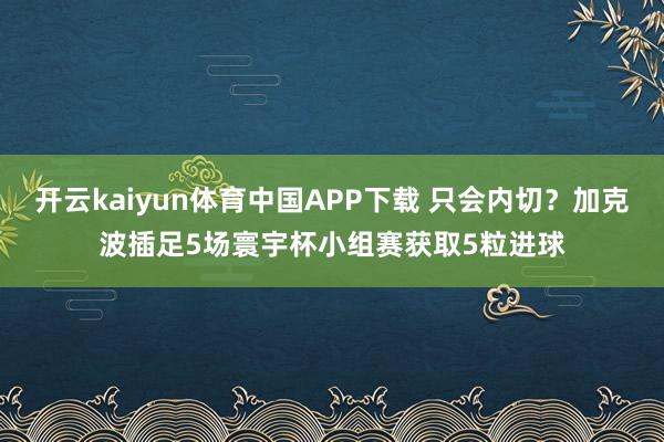开云kaiyun体育中国APP下载 只会内切？加克波插足5场寰宇杯小组赛获取5粒进球